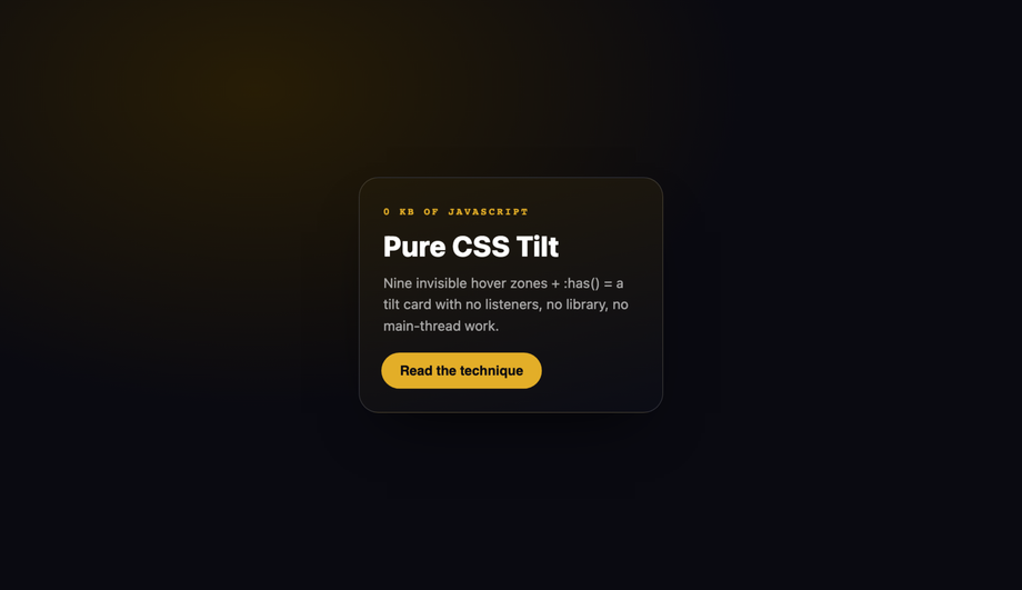 Pure CSS Touch-Friendly Tilt Card — preview