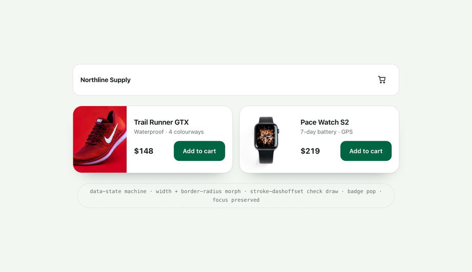 Add-to-Cart Success Morph — preview