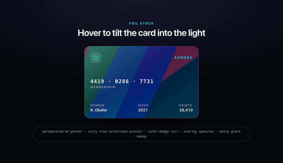 Holographic Glare / Foil Shine — preview
