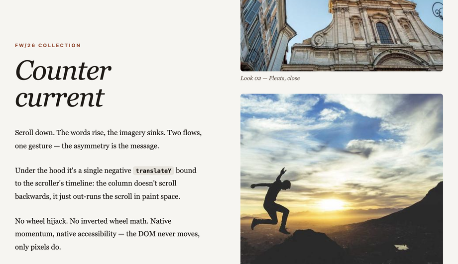 Split Column Reverse Scrolling — preview