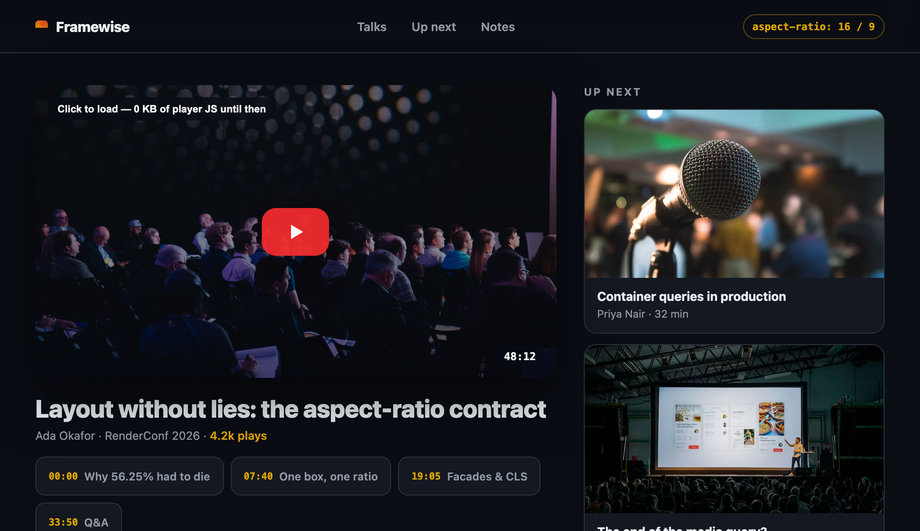 CSS Aspect Ratio 16 9 Iframe YouTube — preview