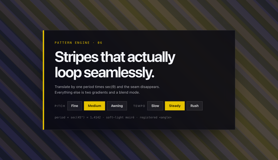 Diagonal Moving Stripes Pattern — preview