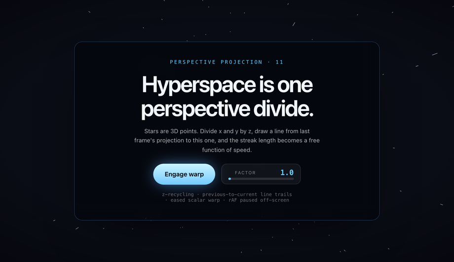 Starfield Warp Speed Transition — preview