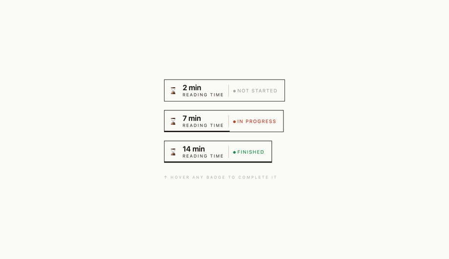 Reading Time Indicator — preview