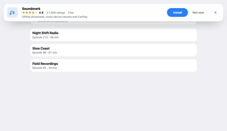 App Install Smart Banner — preview