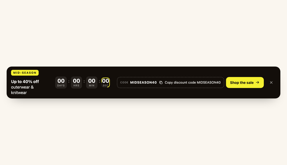Promo Bar with Countdown Timer — preview