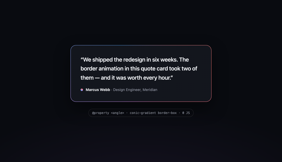 Animated CSS Gradient Border Blockquote — preview