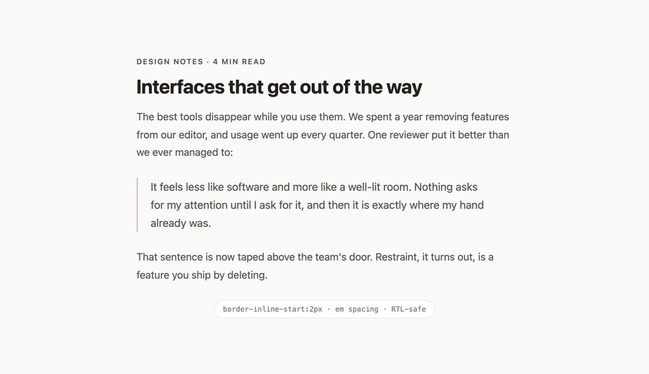 Modern Minimalist Left Border CSS Blockquote — preview