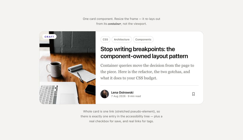 Blog Post Card Component — preview