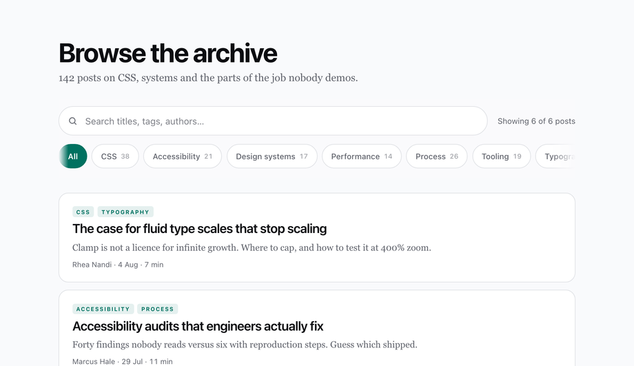 Blog Search and Category Filter Bar — preview