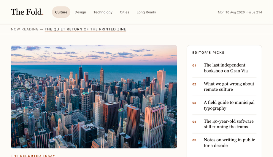 Editorial Magazine Homepage — preview