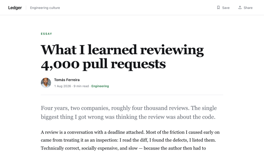 Medium Style Centered Reader Layout — preview