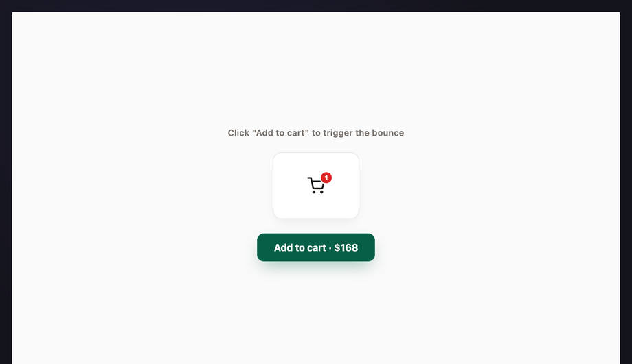 Add to Cart Cart Icon Bounce — preview