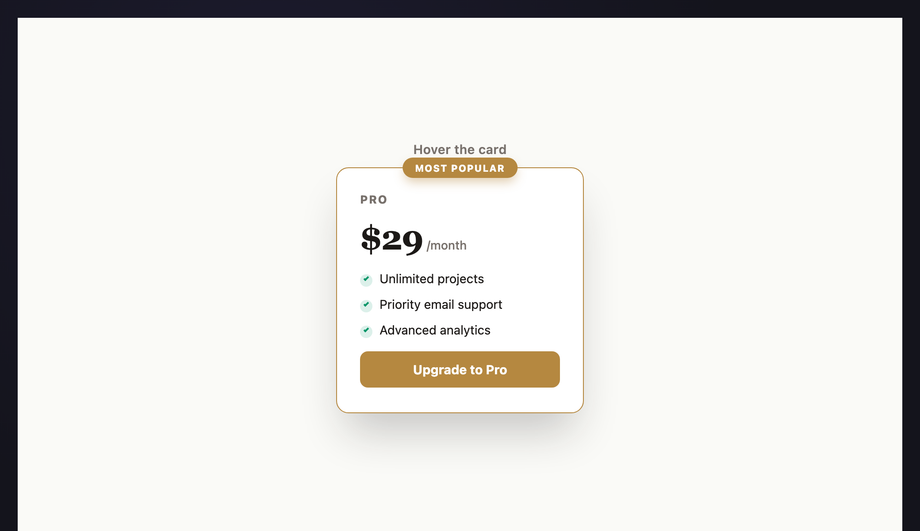 Card Hover Lift Bounce — preview