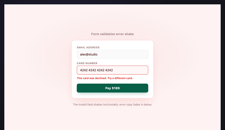 Form Error Alert Bounce — preview