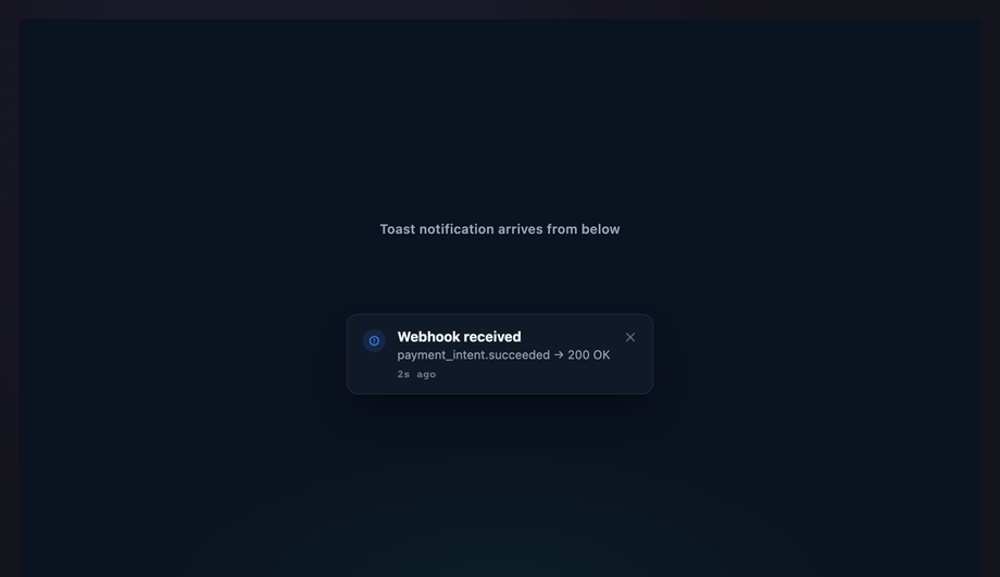 Toast Notification Bounce — preview