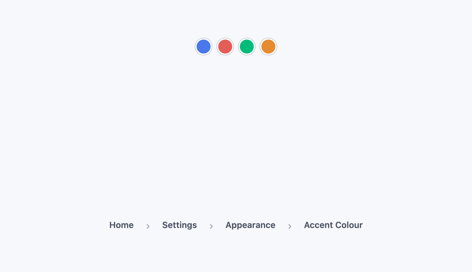 CSS Custom-Property Accent-Color Toggle Breadcrumb — preview