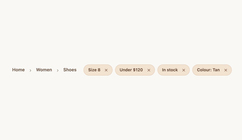 E-Commerce Filter & Attribute Breadcrumb Navigation Component — preview