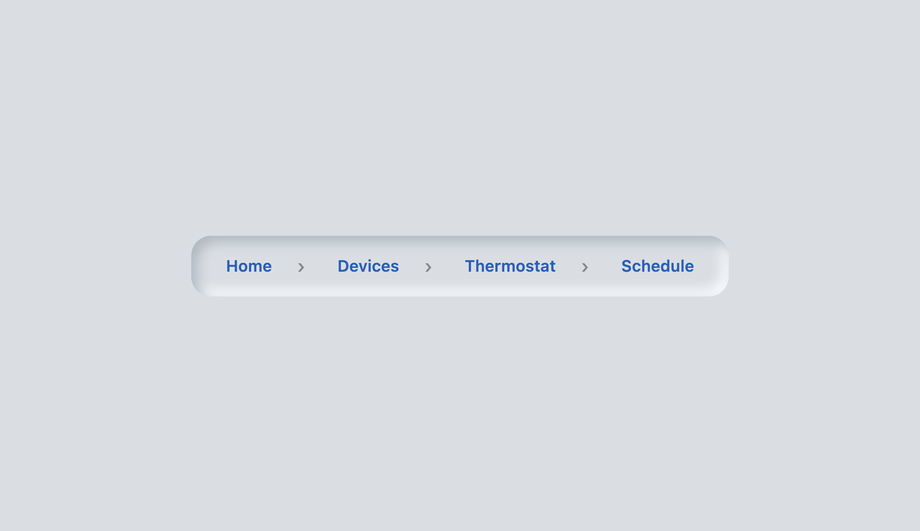 Neumorphic Soft Inset-Shadow CSS Breadcrumbs — preview