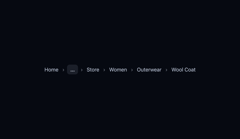 Responsive Collapsing CSS Breadcrumb Bar using :has() Selector — preview