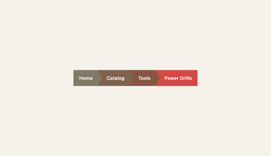 Seamless Arrow-Cutout CSS3 Breadcrumb Trail — preview