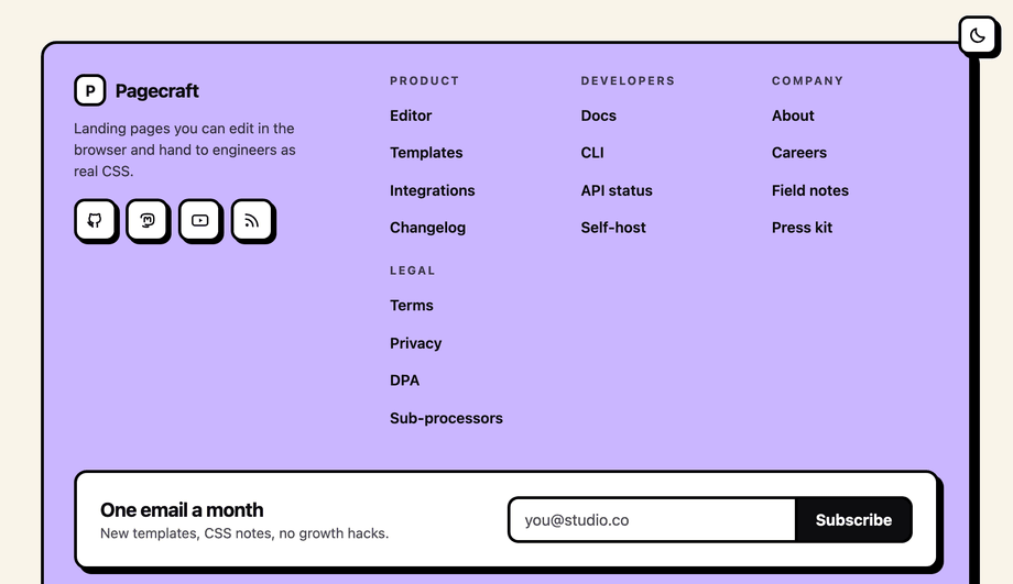 Rounded Block Footer — preview