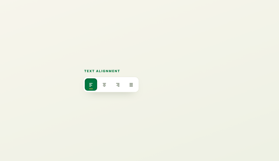 CSS Toggle Button Group with Radio Inputs (Single-Select Alignment Group) — preview