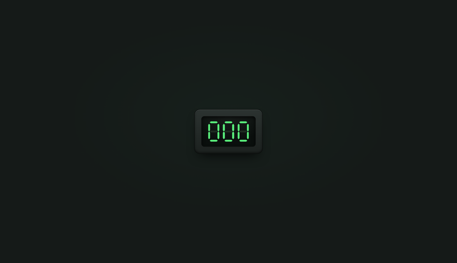 CSS LED Segment Display Button — preview