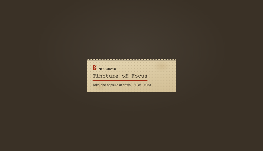 CSS Vintage Rx Pharmacy Label Button — preview