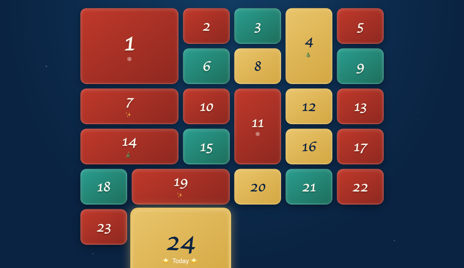 CSS Grid Advent Calendar — preview