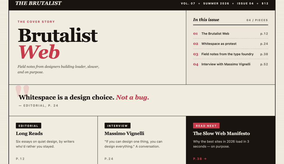 CSS Editorial Tabloid Bento Layout — preview