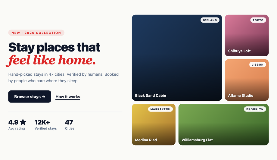 CSS Hero Photo Collage Grid — preview