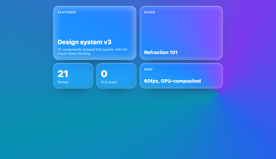 Glass Bento Grid Layout — preview