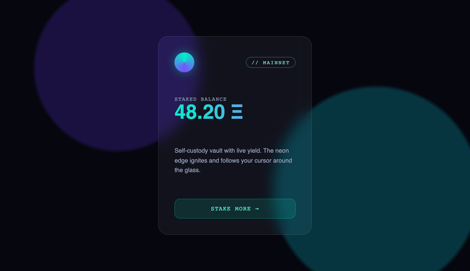 Glowing Gradient & Glassmorphic Borders — preview