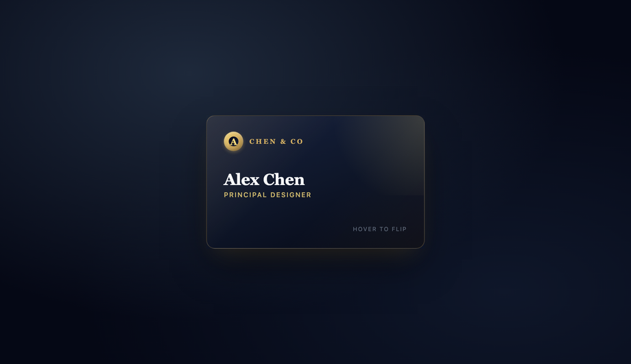 3D Flip Business Card — preview