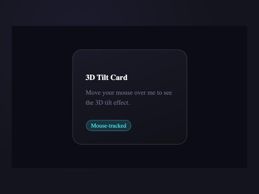 3D Mouse Tilt Card — preview
