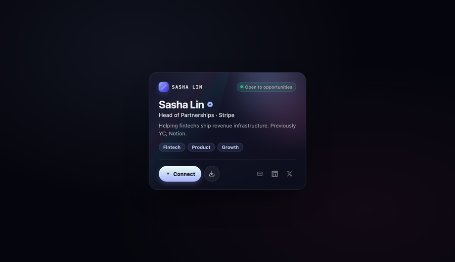 Interactive Digital Business Card — preview