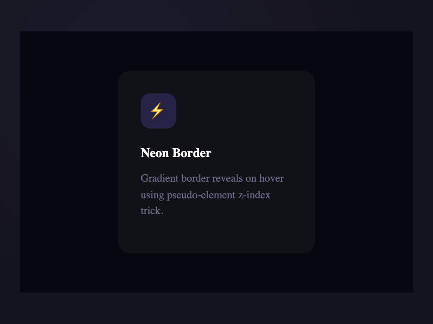 Neon Gradient Border Card — preview