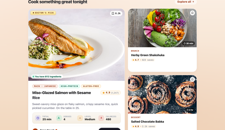 Recipe Food Card — preview