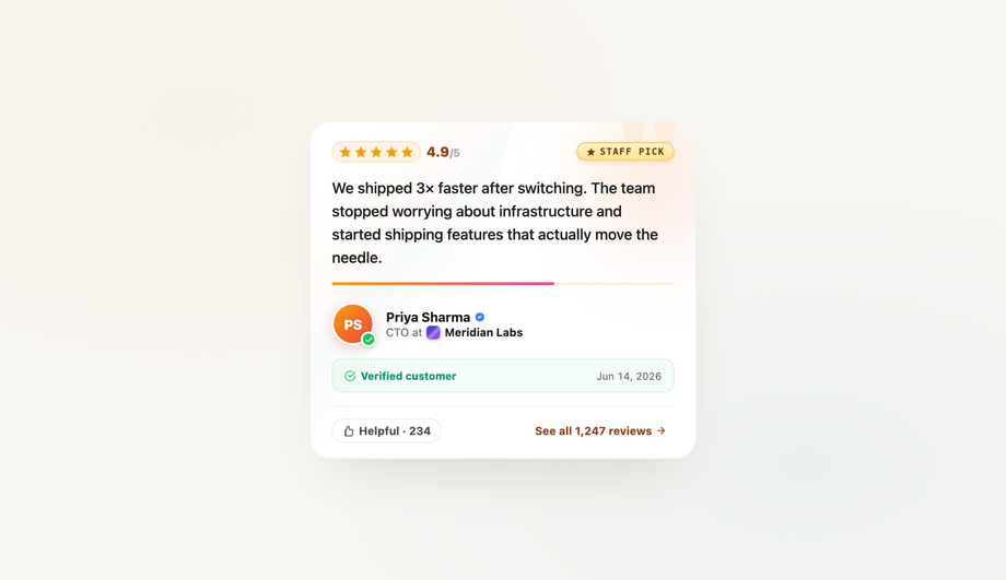 Testimonial Review Card — preview