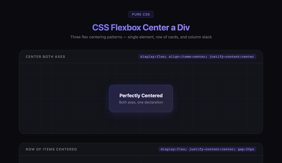 CSS Flexbox Center a Div — preview