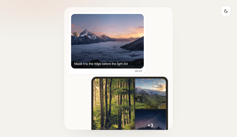 CSS Chat Bubble Image Attachment — preview