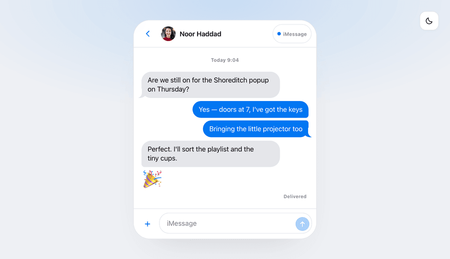 iMessage CSS Chat Bubbles — preview