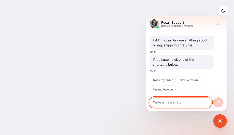 Live Support Widget Chat Bubble CSS — preview