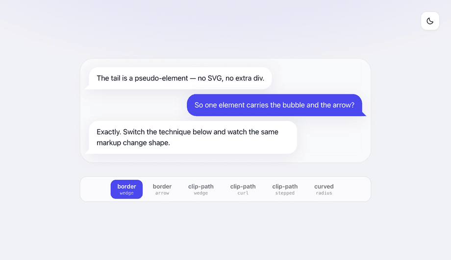 Pure CSS Chat Bubble With Arrow — preview