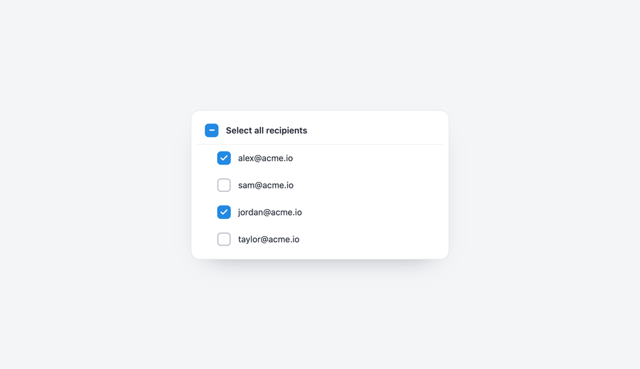 Indeterminate Dash Checkbox — preview