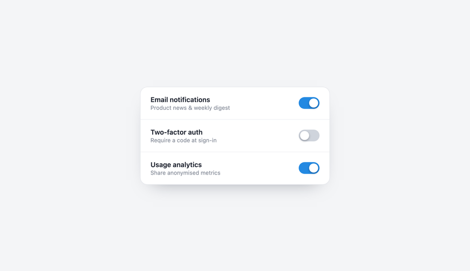 SaaS Dashboard Toggle Switch — preview