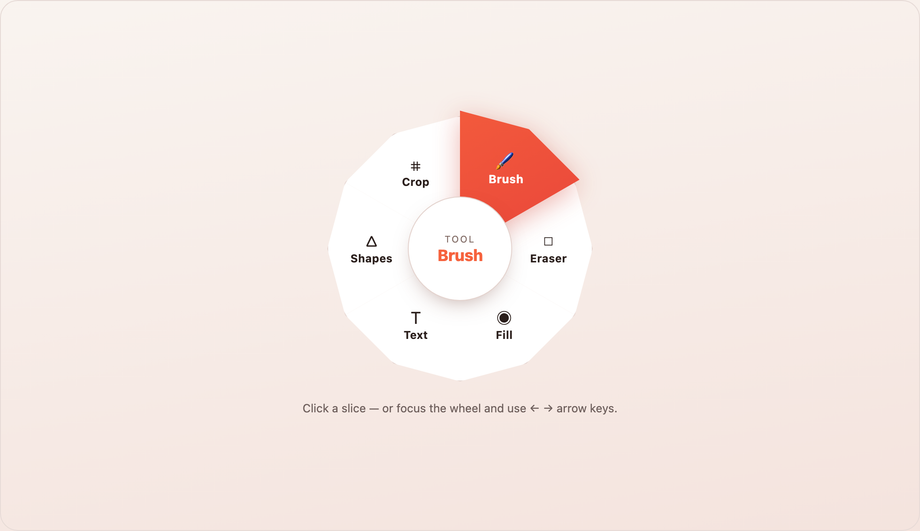 Interactive Wheel Menu (Pie Slice Dropdown) — preview