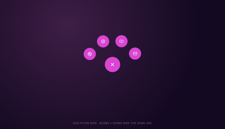 SVG Gooey Circular Navigation Menu — preview