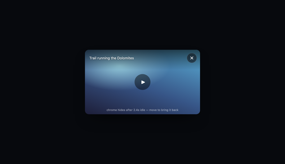 Video Player Overlay Close Button — preview